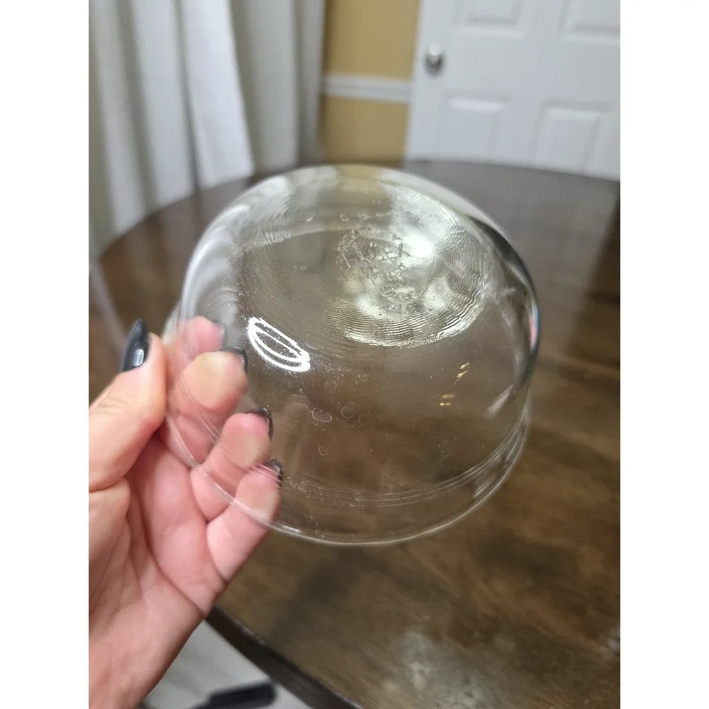 Vintage Corning Pyrex Scalloped 3 Ring Clear‎ Glass 464 Custard Cup Ramekin 10oz